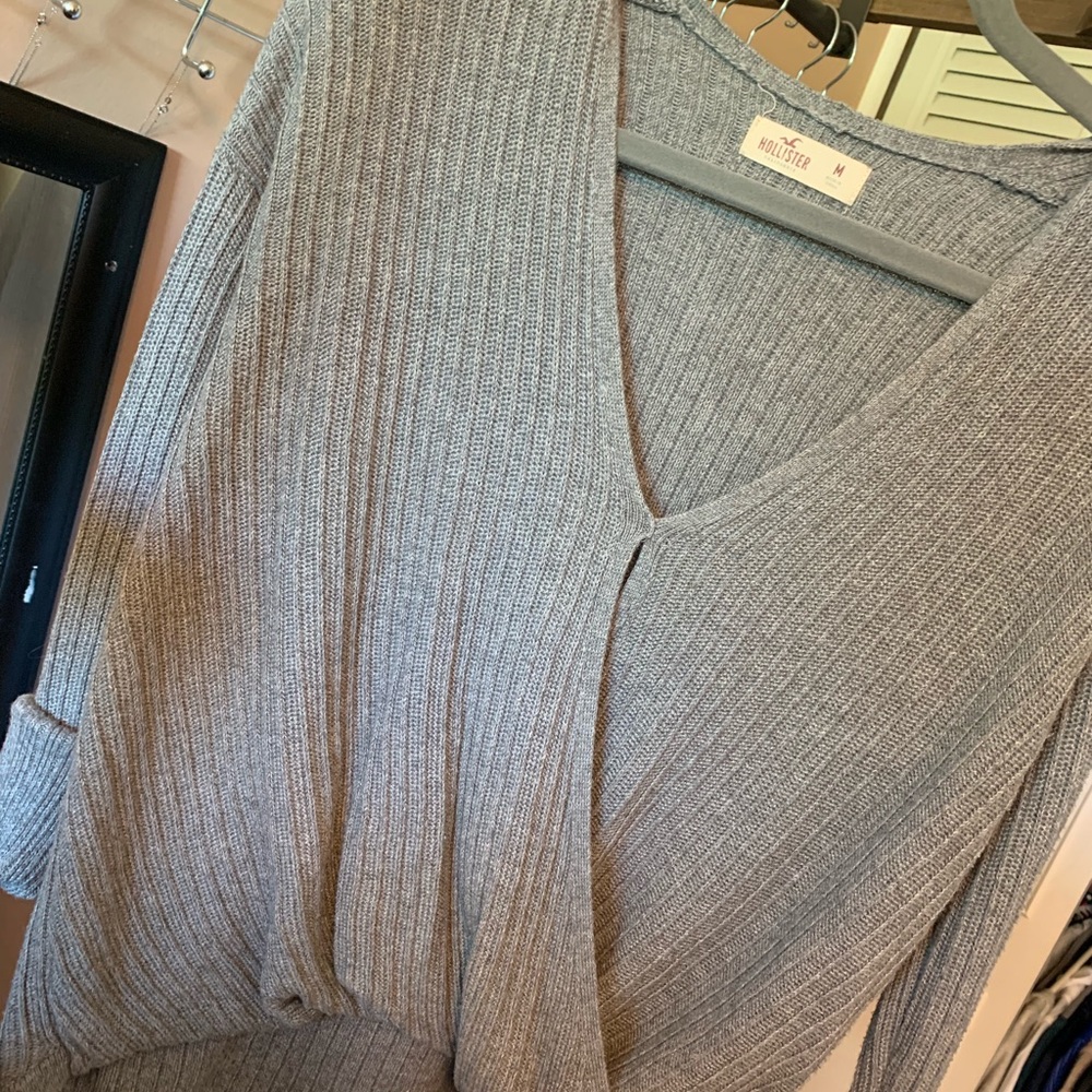 Wrap around knit sweater